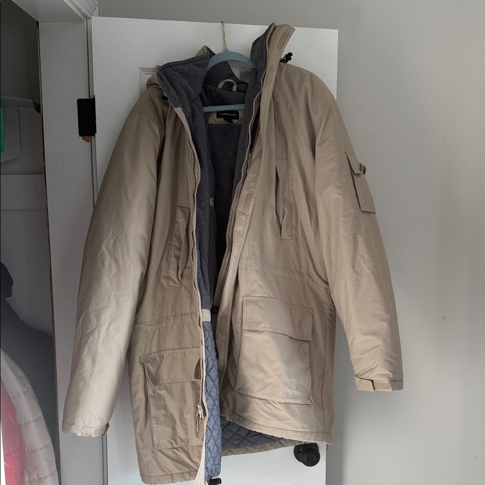 Lands' End Men's Tan Military Field Jacket